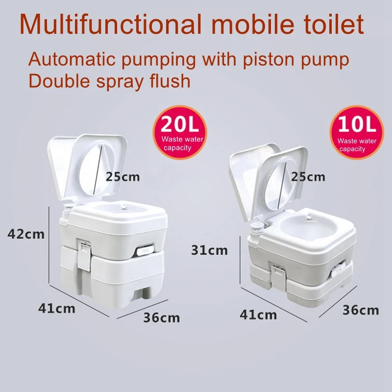 20L Outdoor camping car toilet portable mobile toilet indoor piston pumping water flushing pregnant women toilets