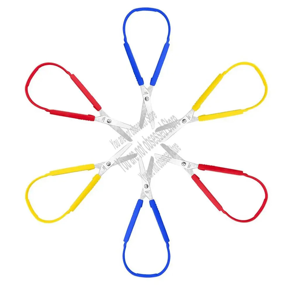 

Loop Scissors Grip Scissor Colorful Self-Opening Adaptive Cutting Scissors For Children,Adults,Home,Office,School-A57X