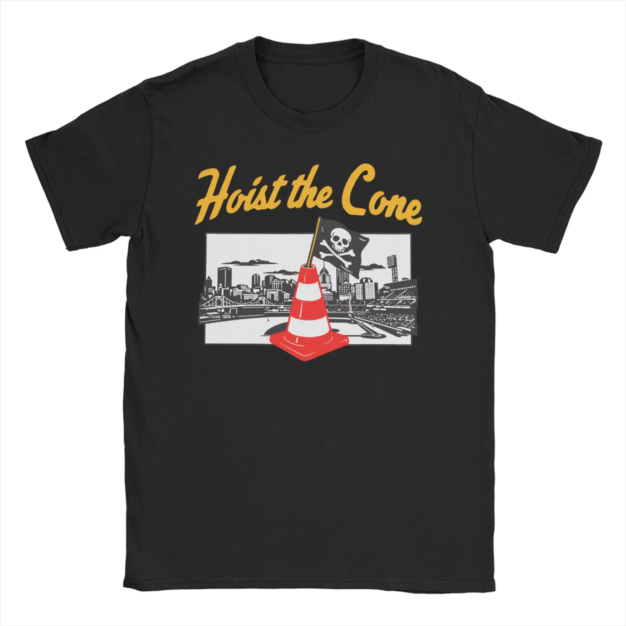 Men Women's T-Shirts Hoist The Cone Pirates Jolly Roger Vintage Pure Cotton Tees Short Sleeve T Shirt Round Collar Clothes Party