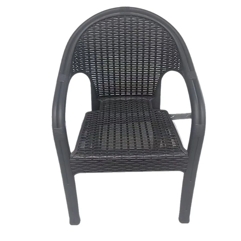 #Rattan Backrest Household Balcony Imitation Rattan Chair Courtyard Multi-color Simple Leisure Outdoor Garden Terrace Chair