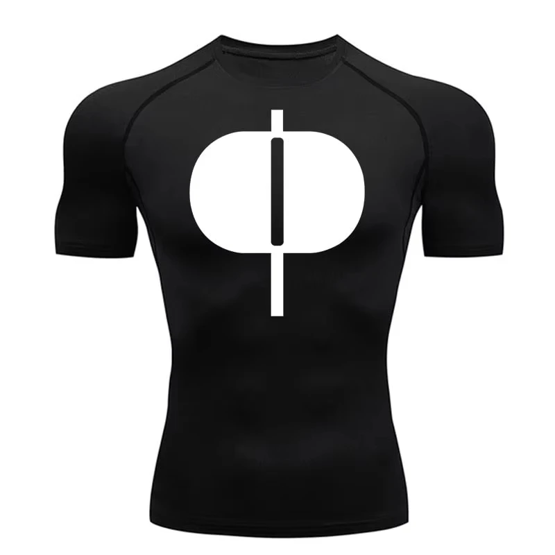 Graphic Short Sleeve Compression Shirts for Men Gym Workout Running Tshirts Sporty Quick Dry Tees Tops Baselayers RL0544