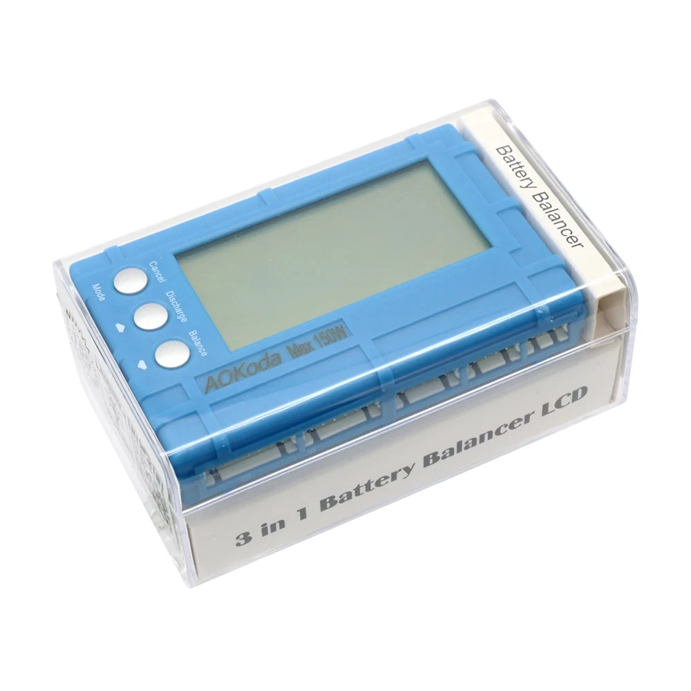 

1 шт. AOKoda 150 Вт 3 в 1 RC 2s-6s Lipo Li-Fe балансир батареи ЖК-дисплей + измеритель напряжения тестер + разрядник
