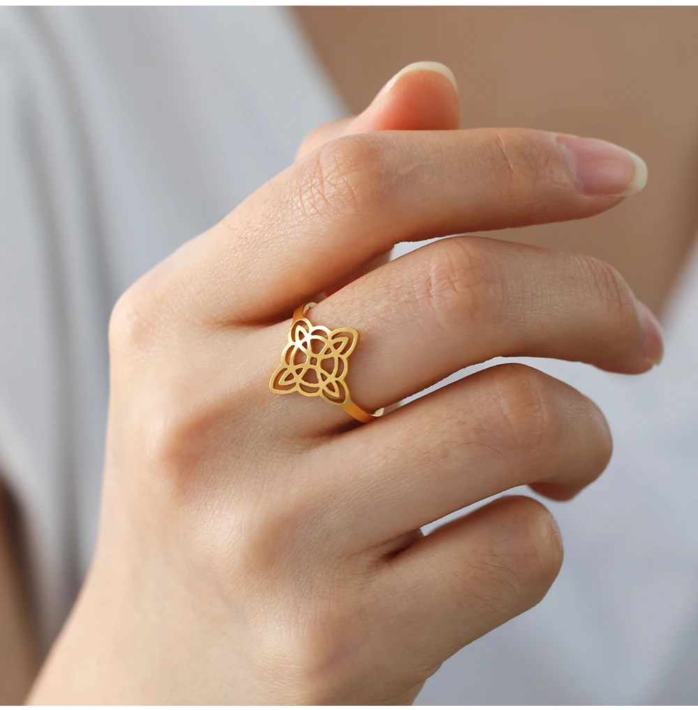 zeit Hexenknoten Verstellbare Ringe Männer Frauen Edelstahl Hexerei Wicca Fingerringe Amulett Schmuck Geschenk ﻿ – Detail 7