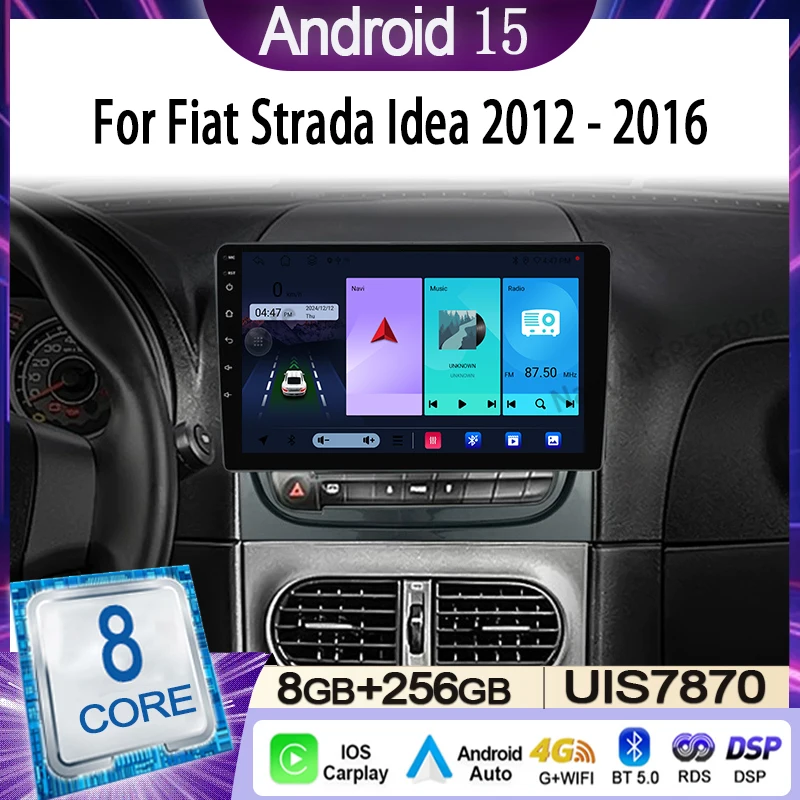 

Car Radio For Fiat Strada Idea 2012 - 2016 Multimedia Video Player Navigation Stereo GPS Android 15 Wireless Carplay DSP 5G WIFI