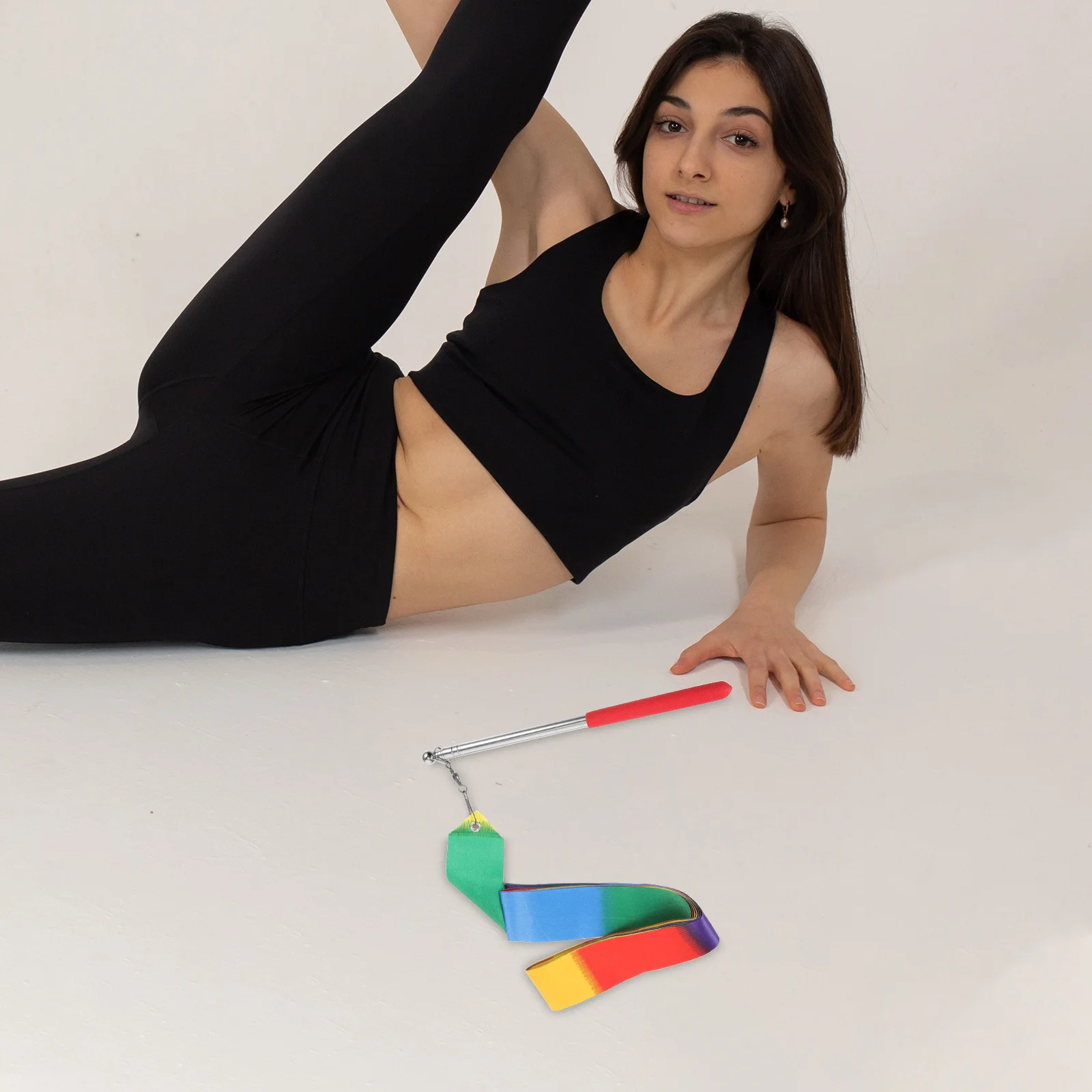 1 комплект, цветная лента для фитнеса, гимнастики, ленты для художественных танцев, портативный прочный реквизит для выступлений, гимнастическая лента