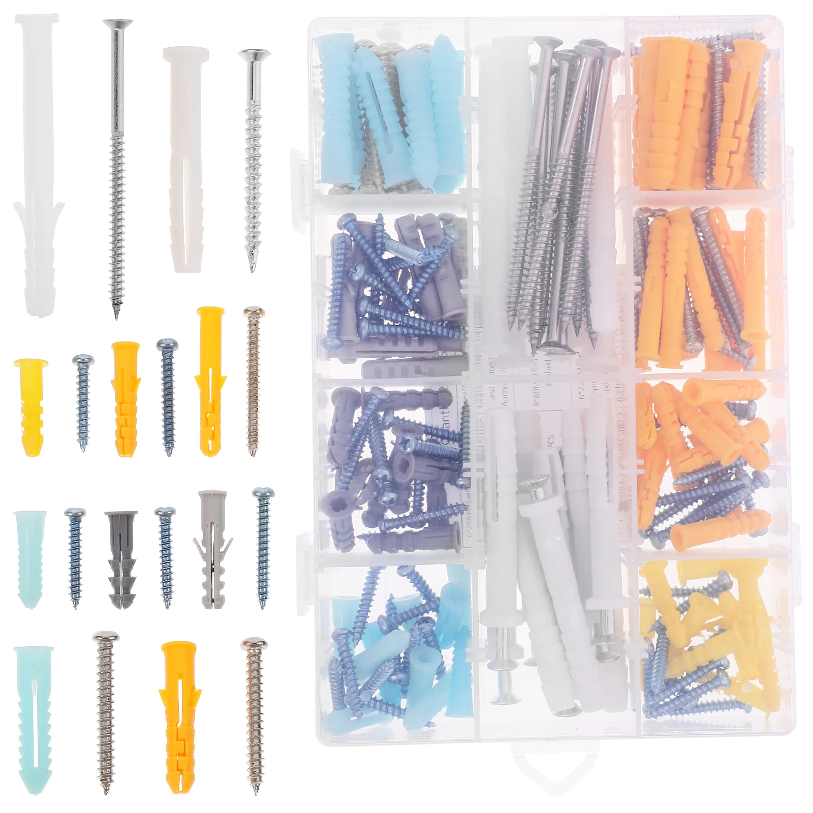 

1 Set 200pcs Self Tapping Screws Self Tapping Screw Expansion Rubber Plug Kit Expansion Screws Stopper Kit (Assorted Color)