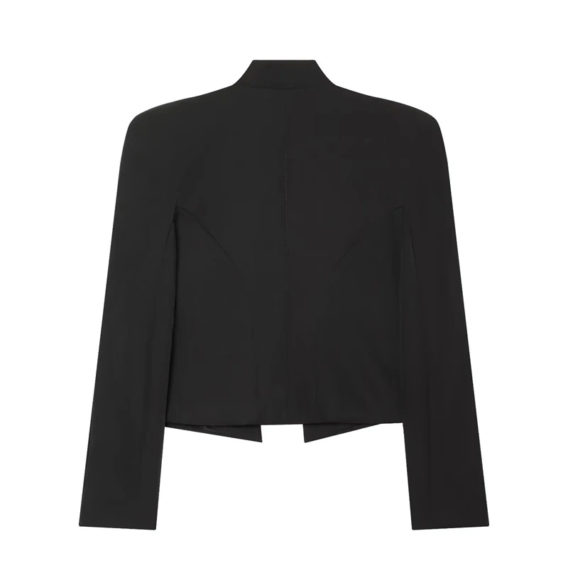 Guobioziy Women's Shoulder-Padded Slim-Fit Blazer 2026 Spring＆Autumn New Style Monochrome Studded Design Western Casual Fashion