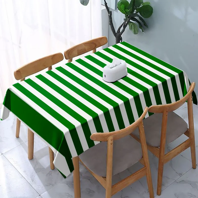 One fashionable green striped tablecloth, a must-have for modern and minimalist style restaurant decorationxzj