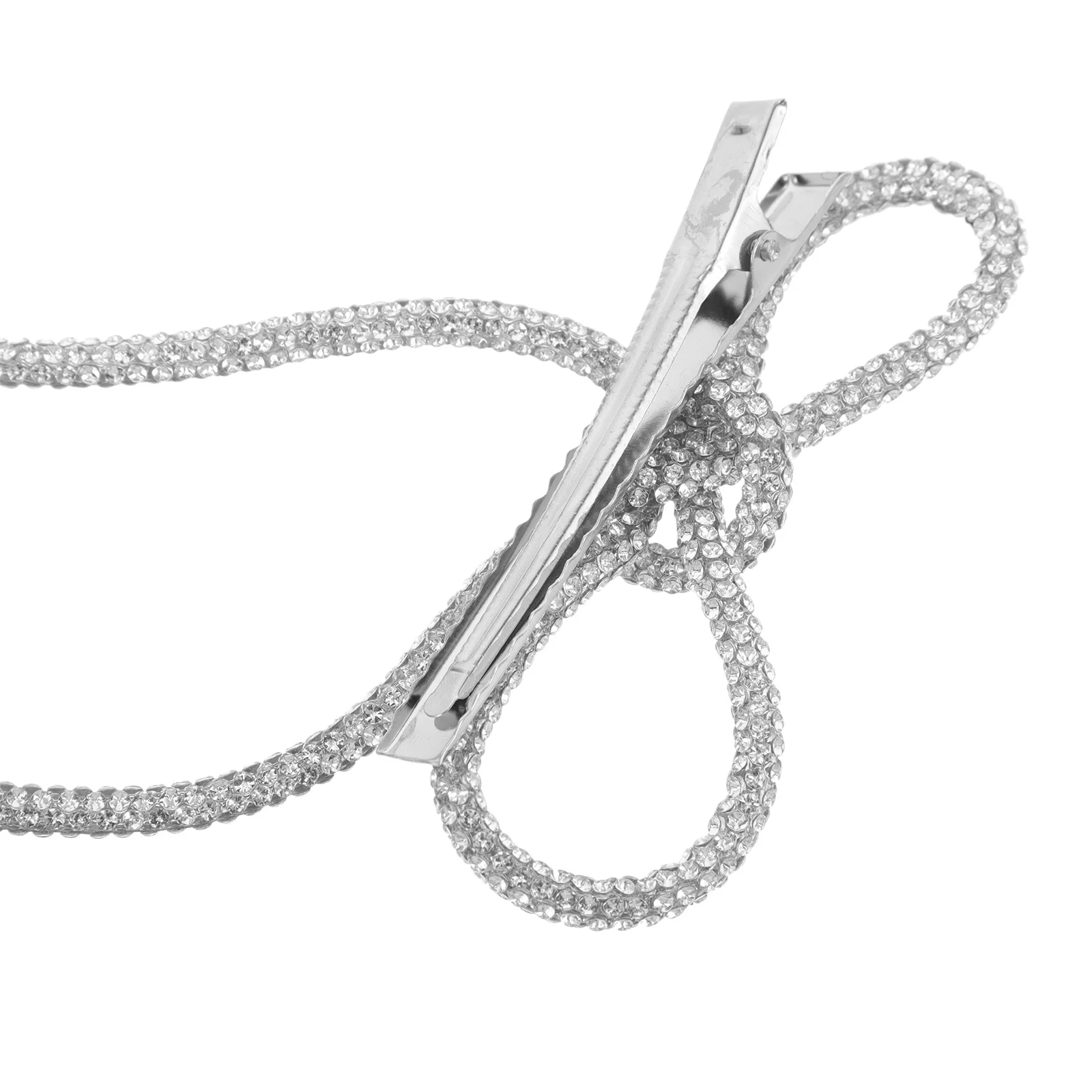 2Pcs Wedding Hair Clips Rhinestone Bow Bridal Hair Accessories Non Slip Jeweled Barrettes for Formal Events Prom Party