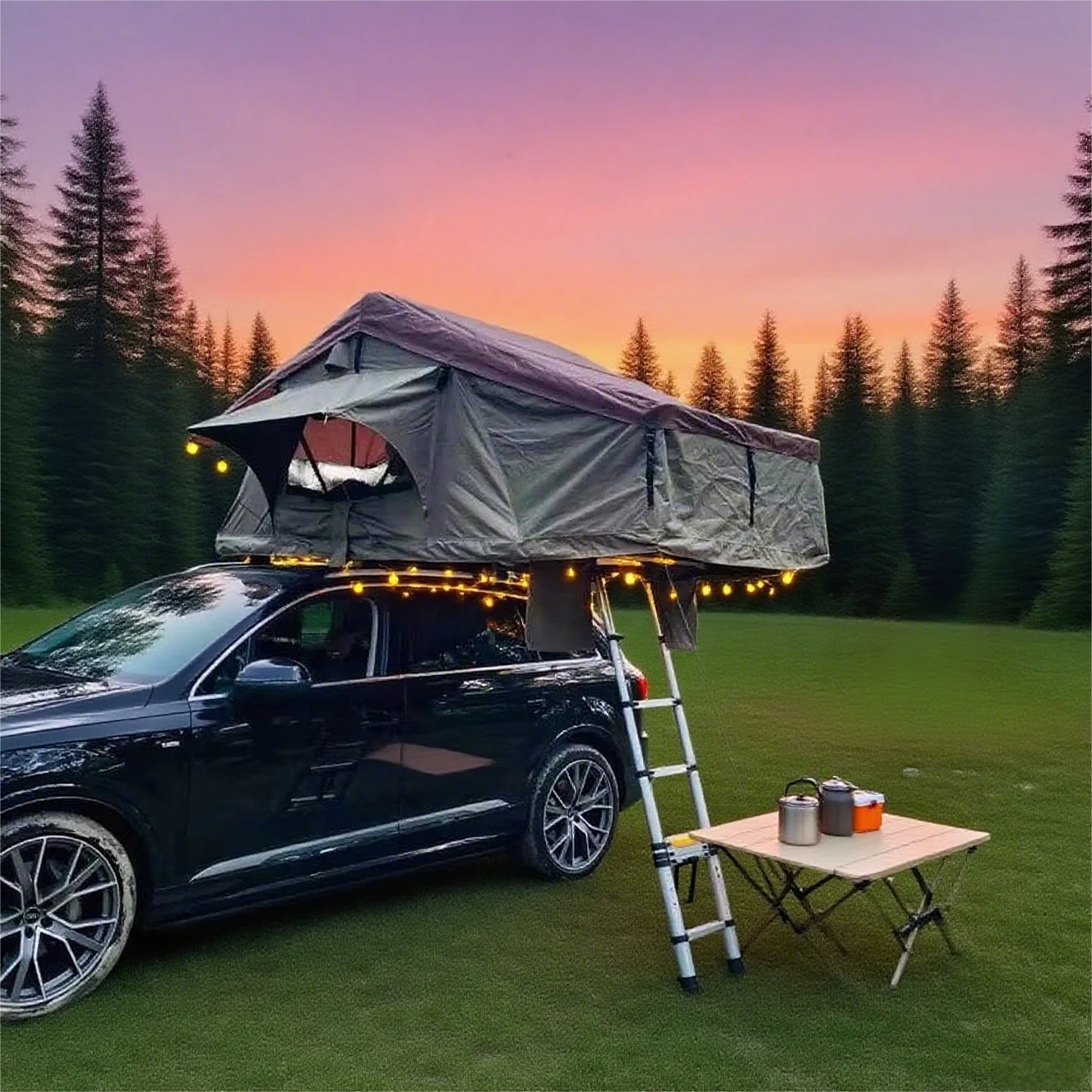 

4X4 Fashion Soft Shell Roof Top Tent Foldable Design With Ladder for Car Camping