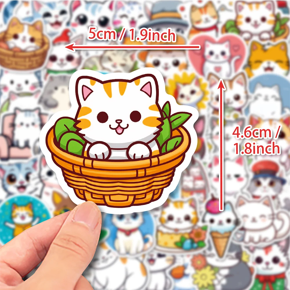

10/30/50pcs Kawaii Cute Cats Graffiti Stickers Cartoon Animals Sticker Scrapbooking Luggage Stationery Phone Decals Decoration
