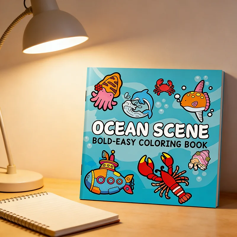 Children's drawing book, 3-6 years old, underwater biology themed coloring book, kindergarten painting enlightenment