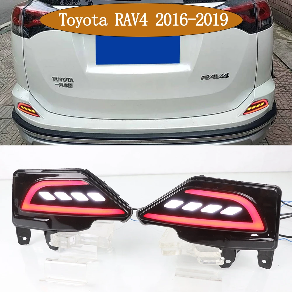 

1 Pair For Toyota RAV4 2016 2017 2018 2019 Car LED Bumper Reflector Light Rear Tail Light Fog Light Turn Signal Brake Lamp