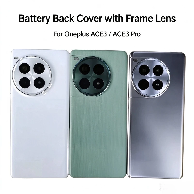 Back Battery Cover For OnePlus Ace3 Pro Rear Cover Door With Camera Frame Lens For OnePlus Ace 3Pro Replace