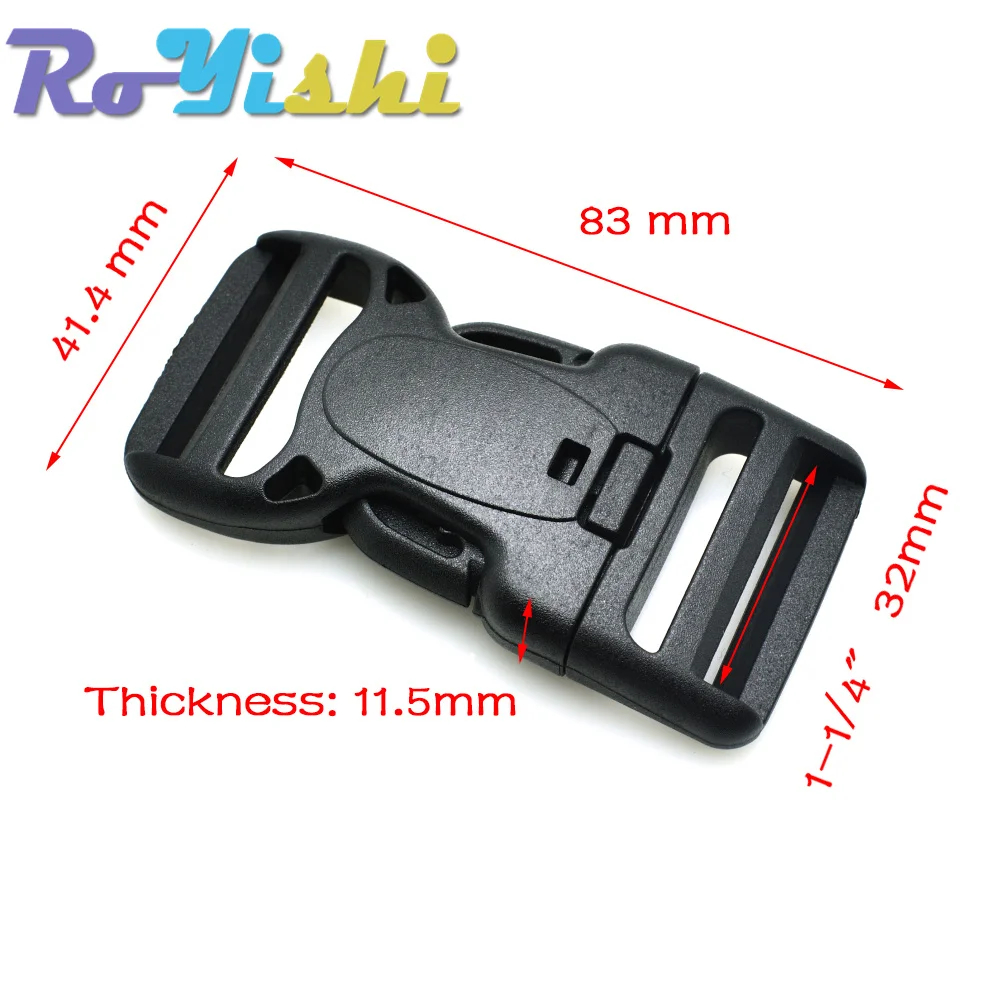 Plastic Dual Adjustable & Security Double Lock Buckle for Tactical Belts Black