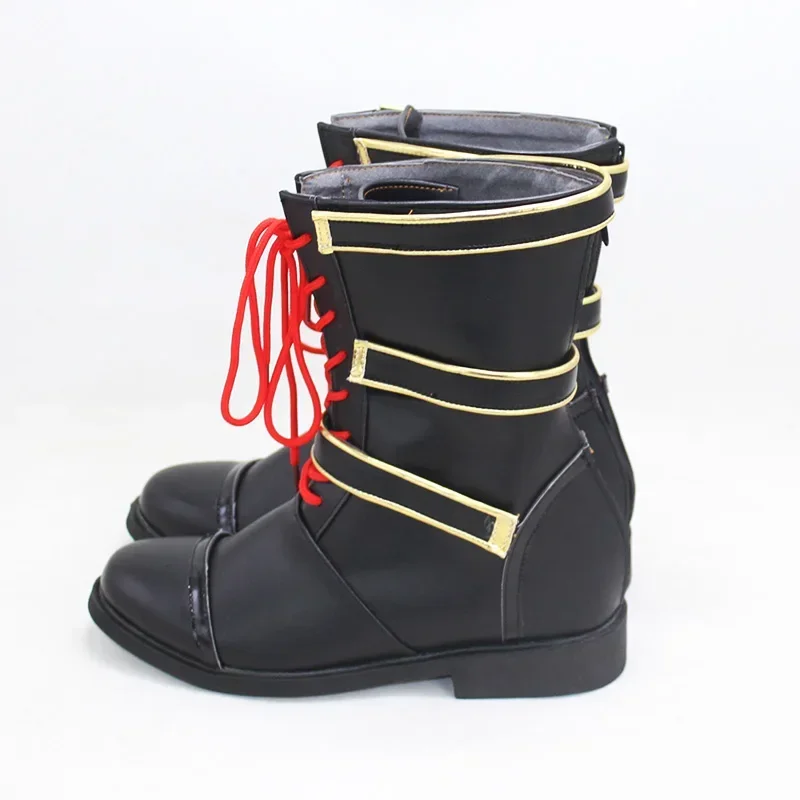 Kuzuha vtuberコスプレシューズ、ハロウィンカーニバルブーツ、PUレザープロップ、カスタムメイド