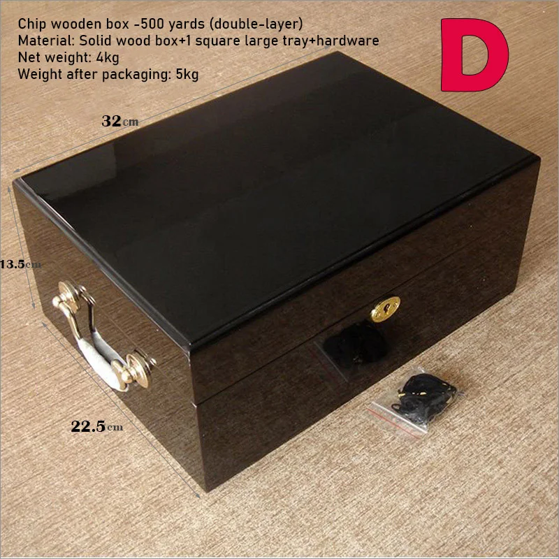 Wooden Chip Box, Texas Hold'em Chip Wooden Box, High-end Club Solid Wood Chip Box Suitable For 4cm Diameter Chips