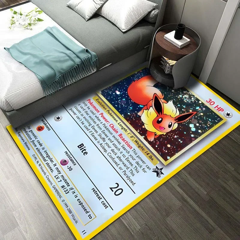 15 Sizes Game Pokémon Eevee Family Pattern Rugs Living Room Bedroom Carpet Bedside Bathroom Floor Mat Kids Room Non-slip Mat