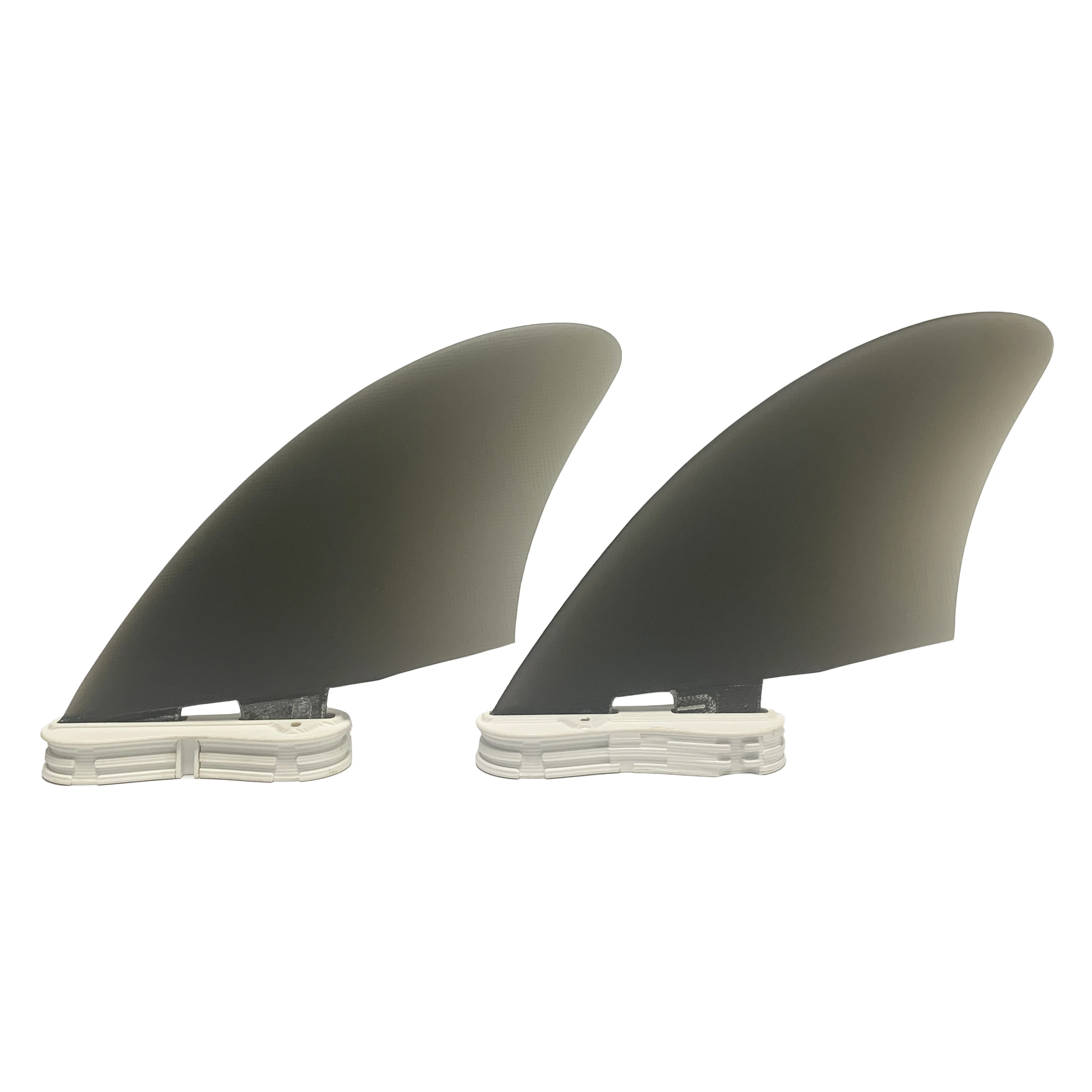 RISECE FCS Clear Black Fiberglass Surfboard Fin GFK Keel Surfboard Quilhas Twin Fins Fiberglass Keel Fin 2PCS Twin Set