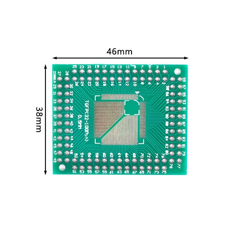 Плата адаптера SMD-DIP TQFP/FQFP/LQFP64 TQFP100 для DIP 0,5/0,8 мм (2 шт.)