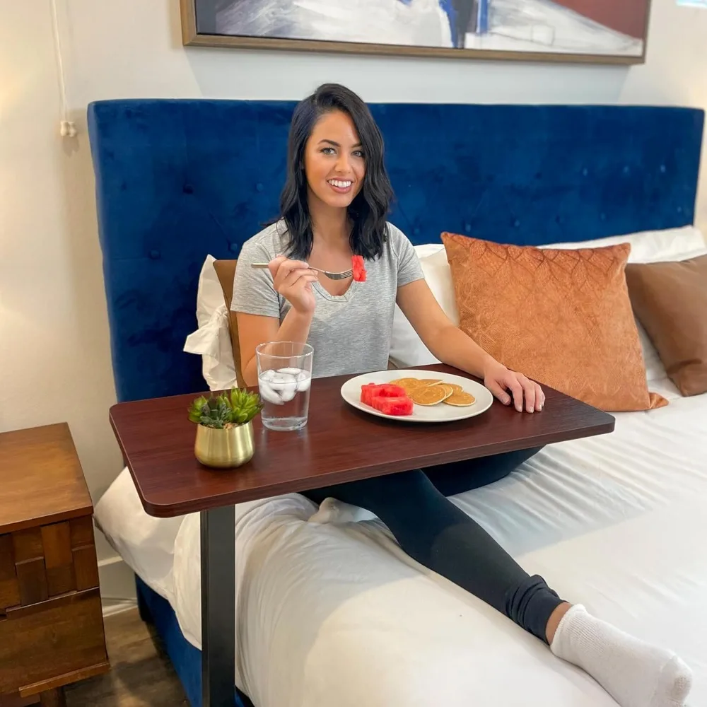 طاولة فوق السرير قابلة للتعديل مع عجلات دوارة للاستخدام المنزلي في المستشفى أو مقاس XL #2