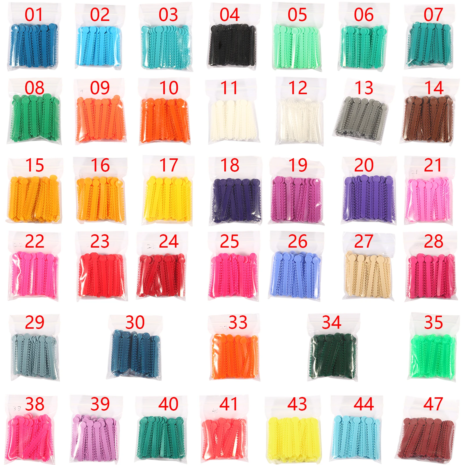 40Sticks / Pack Dental Orthodontic Elastic Ligature Ties 2.5*0.48 Colorful For Dentist Orthodontics Treatment