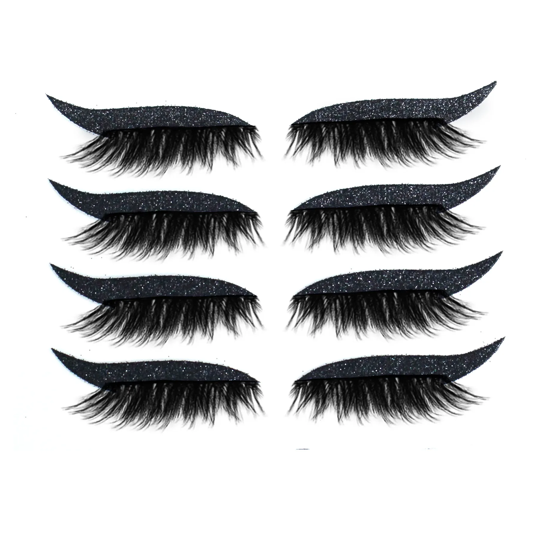 4 Pary/Zestaw Naklejek na Rzęsy Eyeliner Łatwe do Usuwania Plastikowe Wielokrotnego Użytku Samoprzylepne Naklejki do Makijażu Oczu Akcesoria Kosmetyczne