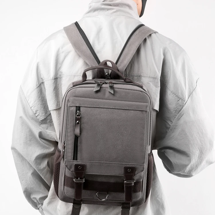 Canvas retro backpack, outdoor hiking, multifunctional, multi compartment, chest bag, side backpacks Mochila para homens рюкзак