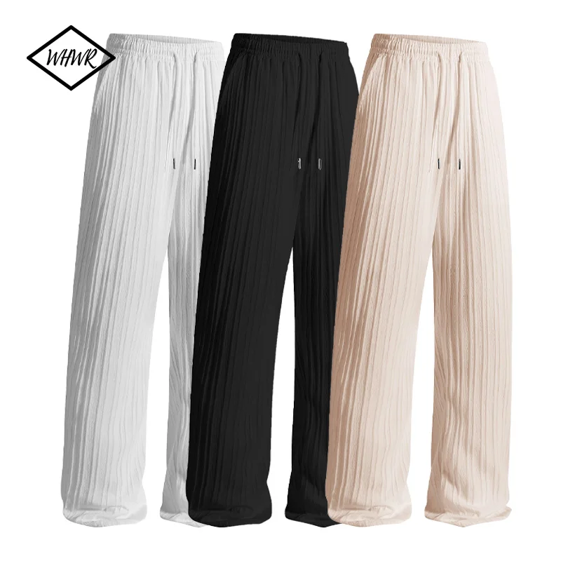 

New Men's Casual Pants Male Spring/Summer Large Size Breathable Solid Color Beach Trousers Sports Fitness Streetwear S-XXXL