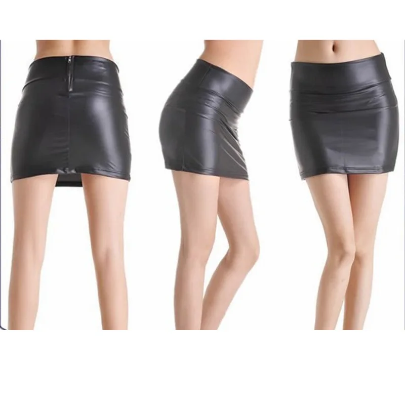 

Женская юбка из искусственной кожи с высокой талией, на молнии, на флисовой подкладке, А-силуэт, короткая, весна 2023