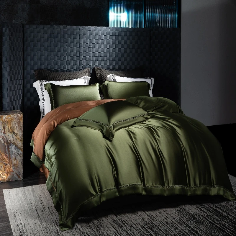 Premium Satin Silky Duvet Cover Set Ultra Soft Cooling Resists Wrinkles Excellent Drape Bedding Duvet cover Bed sheet Pillowcase