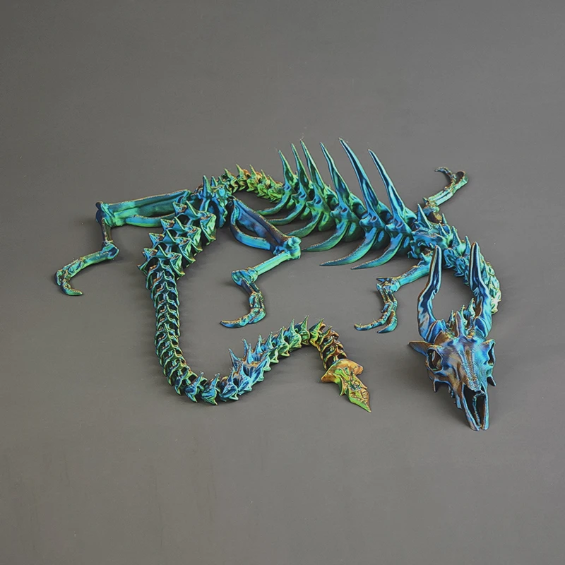 Original 3d Printed Articulated Skeleton Dragon Hinged Toy For Desk Decor Aquarium Ornament Action Figure Creative Gift Model