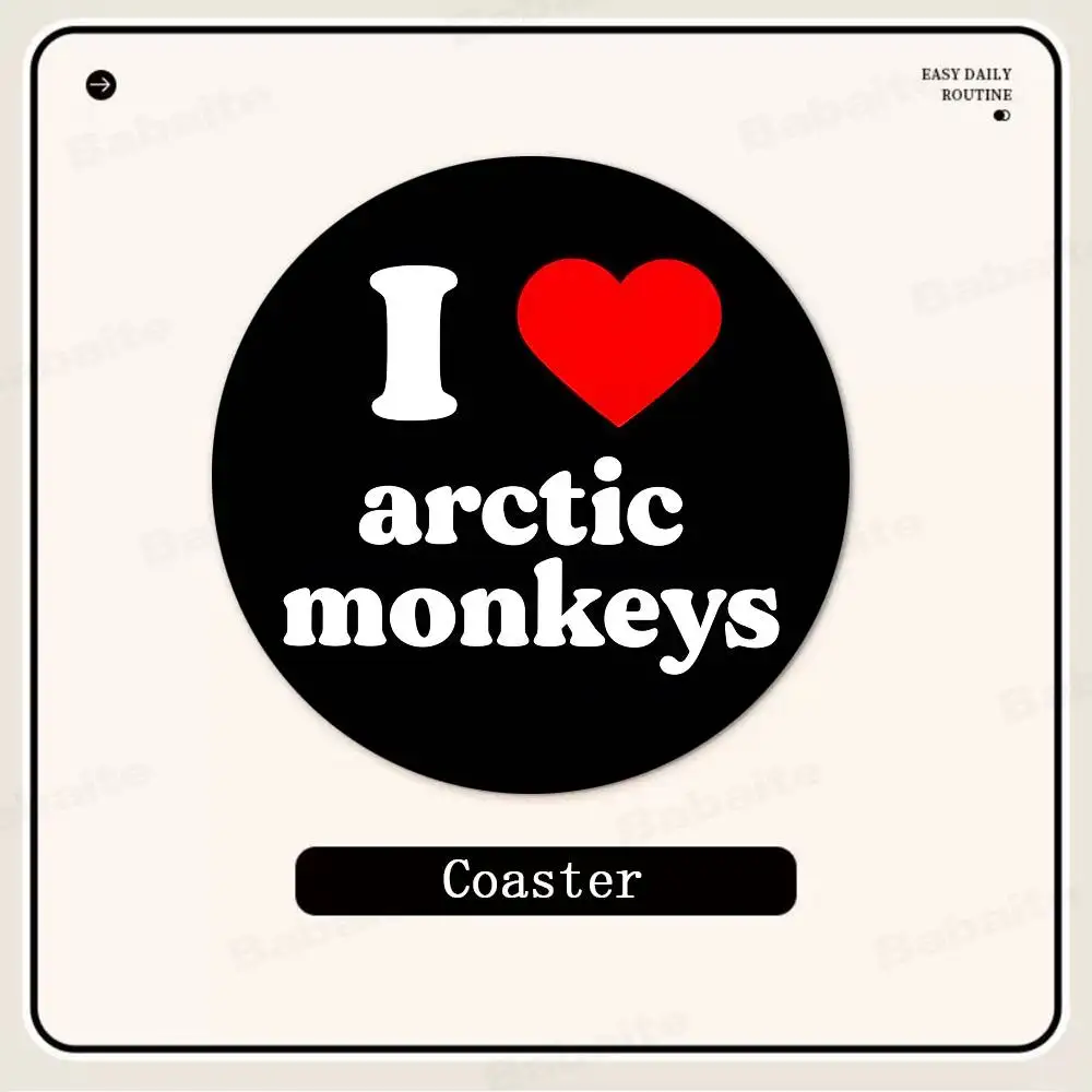A-Arctic Rock Monkeys Wood Coasters Colorful Round Coaster Non-slip Heat Insulation Coffee Mats Home Accessories Kitchen 6
