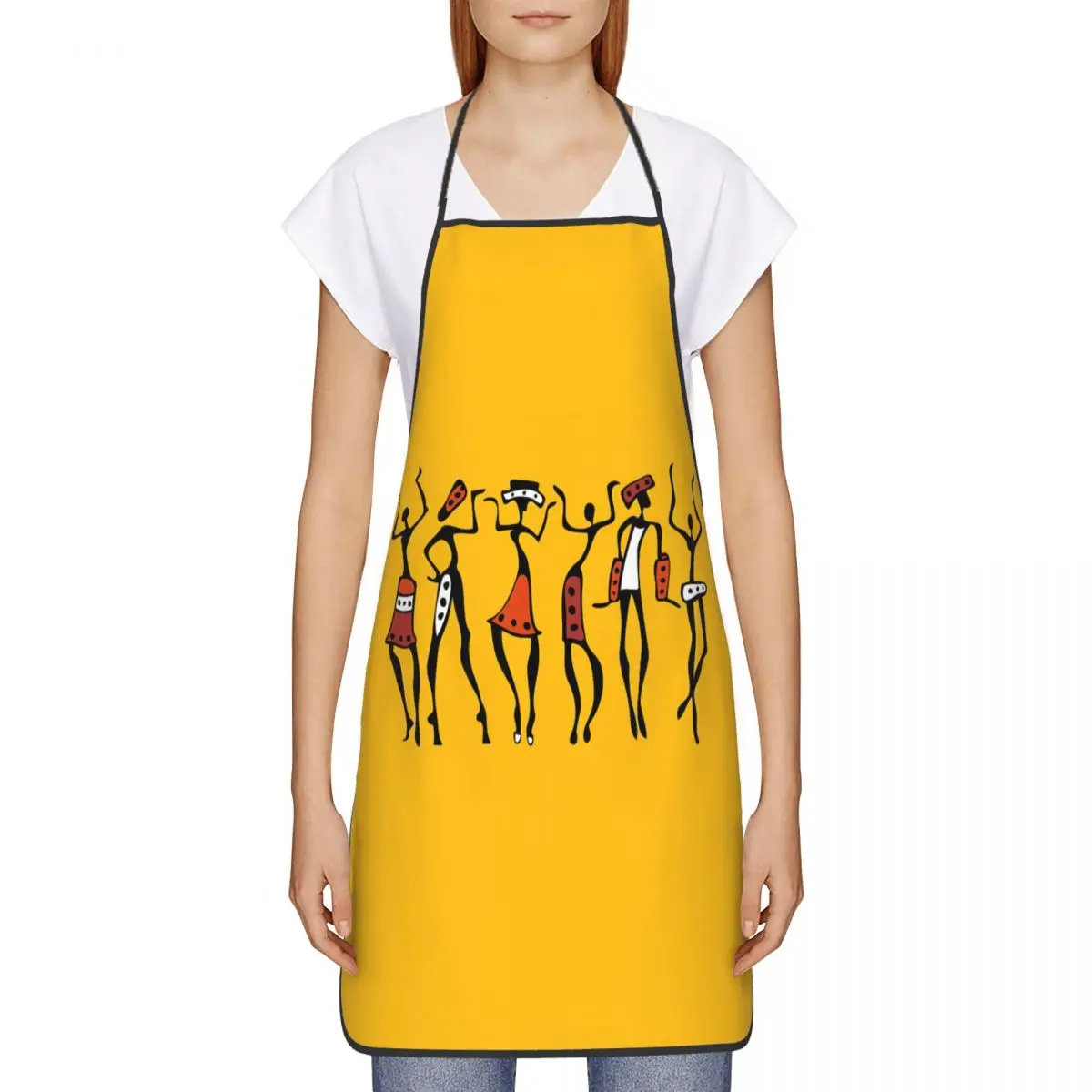 Bib African Ethnic Tribal Dancers Apron for Men Women Unisex Adult Chef Kitchen Cooking Africa Culture Tablier Cuisine Baking