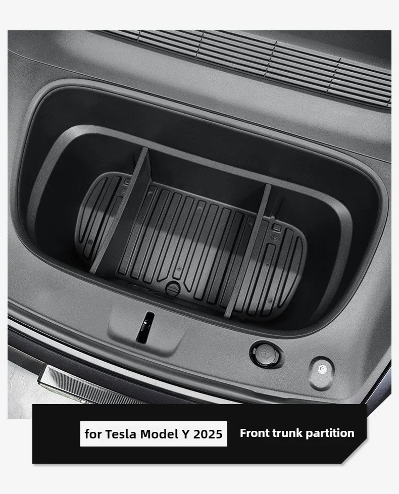 Für Tesla Neues Modell Y YL Juniper 2025 2026 Frunk-Aufbewahrungsbox Trennwand Vorderkofferraum-Organizer Staufach-Zubehör Autozubehör – Detail 2