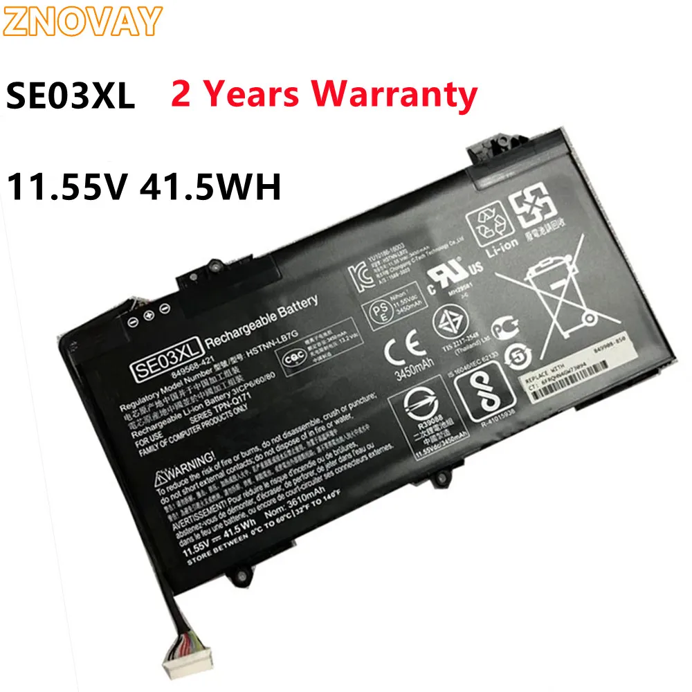 

SE03XL 11.55V 41.5WH Battery for HP Pavilion Notebook PC 14 HSTNN-LB7G HSTNN-UB6Z 849568-421 849568-541 849908-850 14-AL027TX