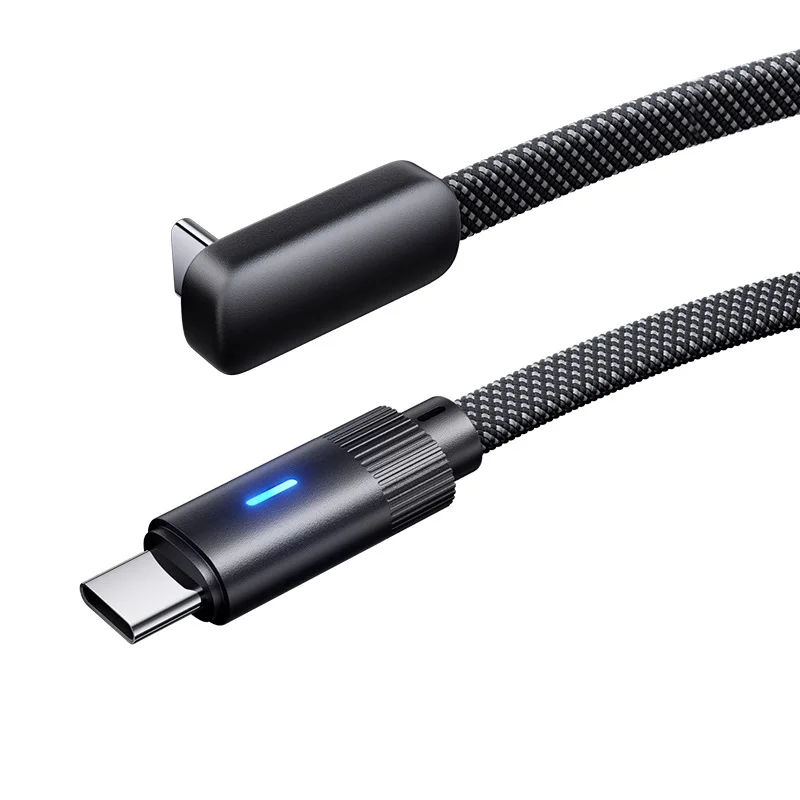 

100W 90° Elbow USB Type C to Type C Cable Fast Charging LED USB C to USB C Cable for Huawei OPPO iPhone Data Cord