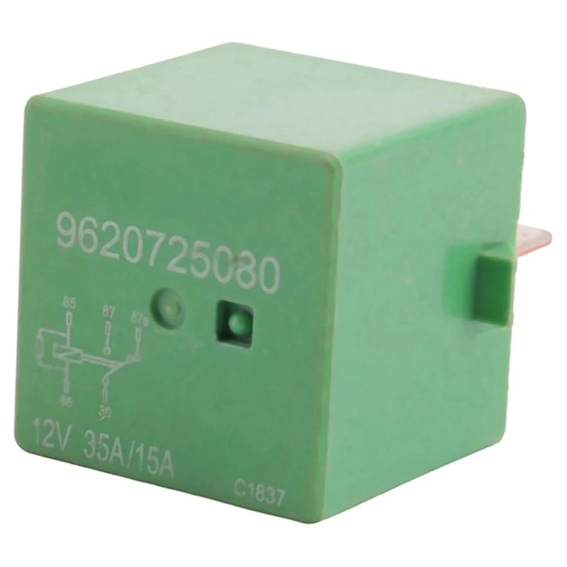 12V 35A 5 Pins Cooling Radiator Fan Relay Green 6547TX For Peugeot 206 207 306 307 406 407 807-N25R