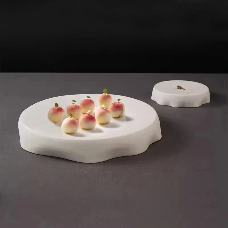 

Ceramic Dinner Plate Creative Irregular Solid Color Steak Plate Snack Dessert Plate Pasta Plates Restaurant Specialty Tableware