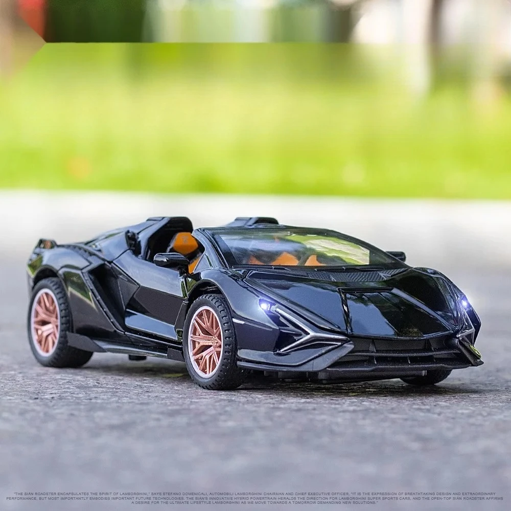 Modèle de voiture SIAN 1:32 en métal moulé sous pression, avec musique et lumière, portes ouvrables, modèle de supercar, collection, cadeaux