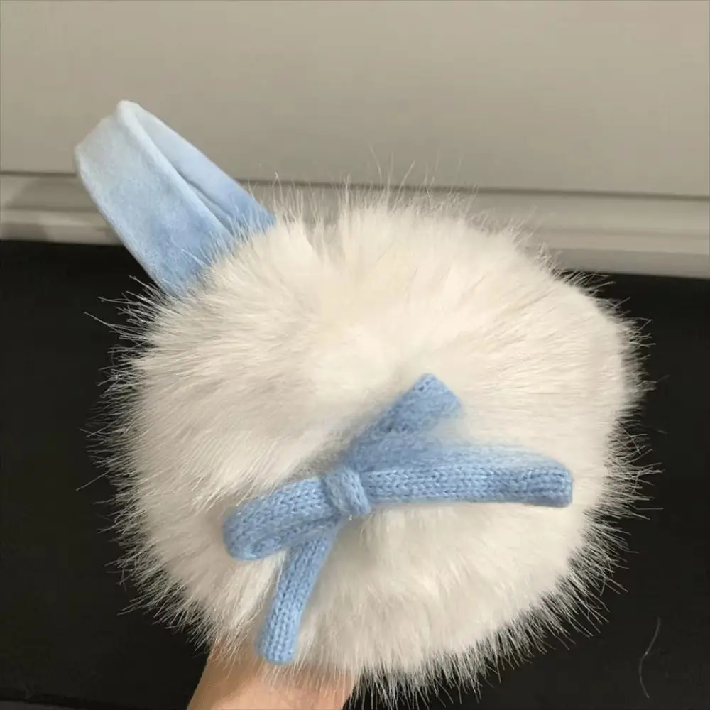 Addensare Bowknot Peluche Paraorecchie Morbidi Elastici Caldi Paraorecchie Tenere Al Caldo Antivento Inverno Scaldamani Attività All'aperto