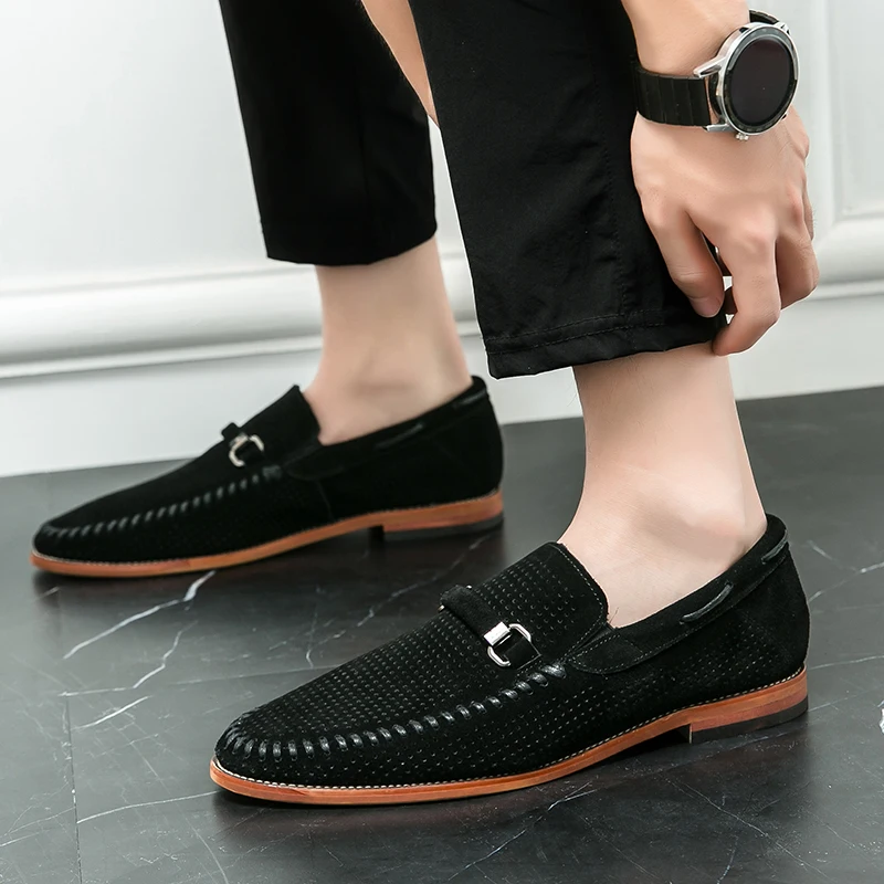 Men's Shoes Summer Genuine Leather Loafers Fashion Slip on Male Footwear Luxury Brand Designer Shoes for Women Comfy Dress Shoes