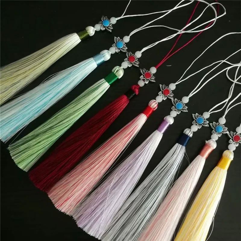 

Новые винтажные двухцветные кисточки ручной работы, кисточки-подвески для вееров, кисточки-закладки, аксессуары для украшений, бисерная бахрома