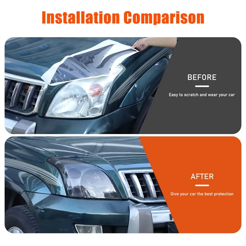 

For Toyota Land Cruiser Prado 150 2003-2009 Car Front Headlights Turn signal Decorative Film Sticker Car Accessories