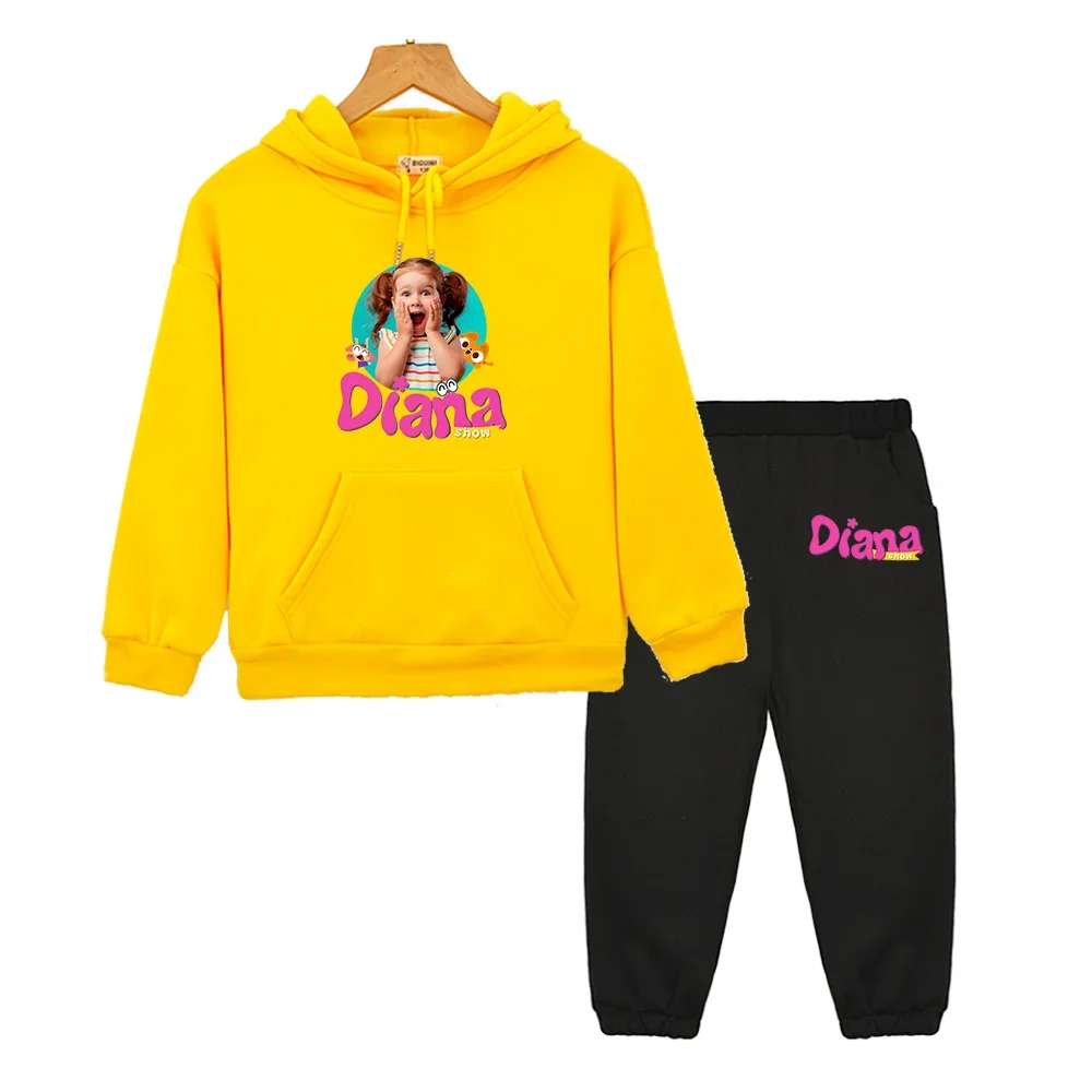 

Kids Diana Show Hoodie and Pants Sets Long Sleeve Hooded Sweatshirts Sudadera Cartoon Boys Girls Children Clothing for Autumn