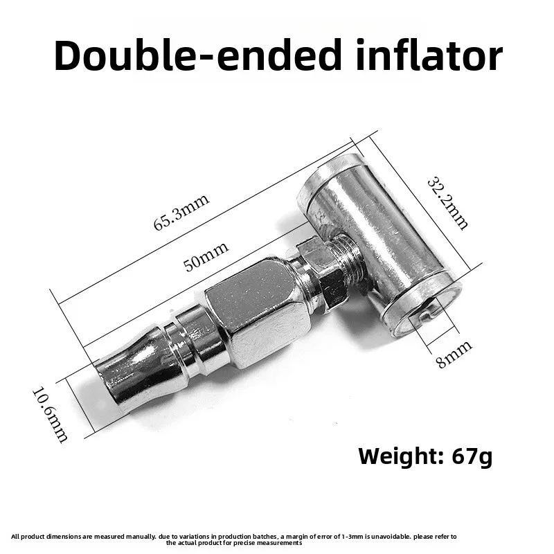 1 PC Quick Connect Replacement Single/Double Head Sliver Motorcycle Tire Inflator Adapter Multifuncton Inflatable Nozzle