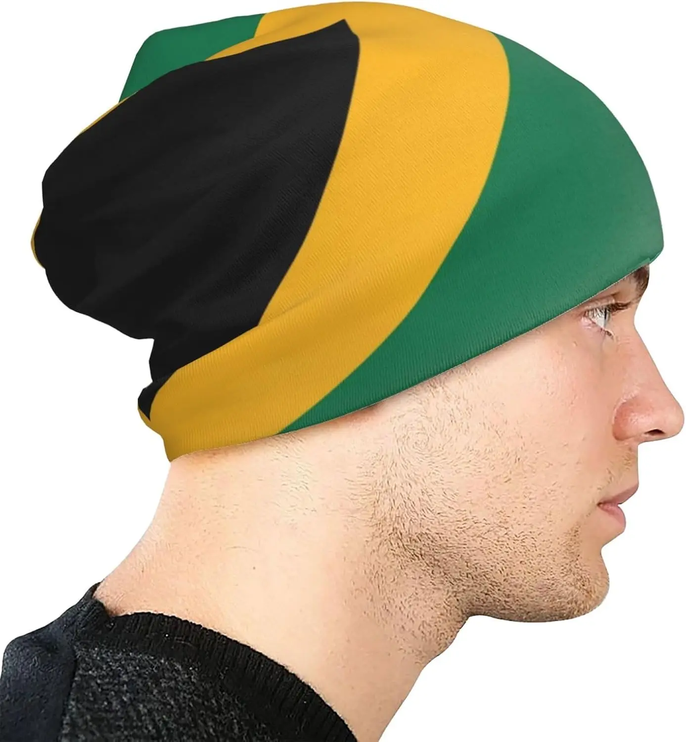 Jamaica Flag Beanie hat Knit hat Skull Cap Slouchy Warm Headwear for Jogging Cycling Adult Women Men