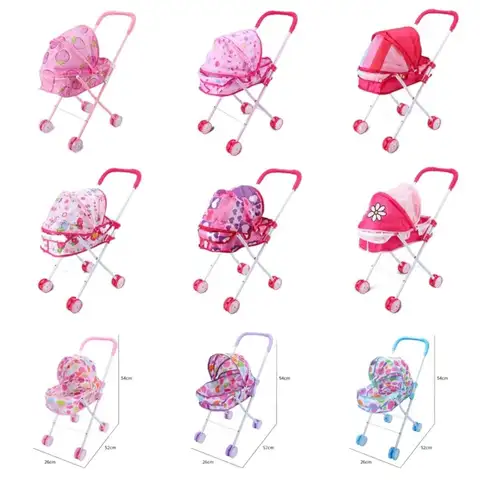 Trendy Plastic + Metal Dolls Pram Iron Support Frame Role Play Kids House Accessories Play Game Play Toy for Toddlers Children
