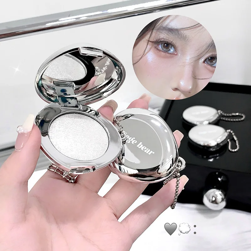Star Diamond Shimmer Highlighter Cream - Portable Mirror Compact, Multi-Color Shimmer Finish, Ideal for Facial Highlight