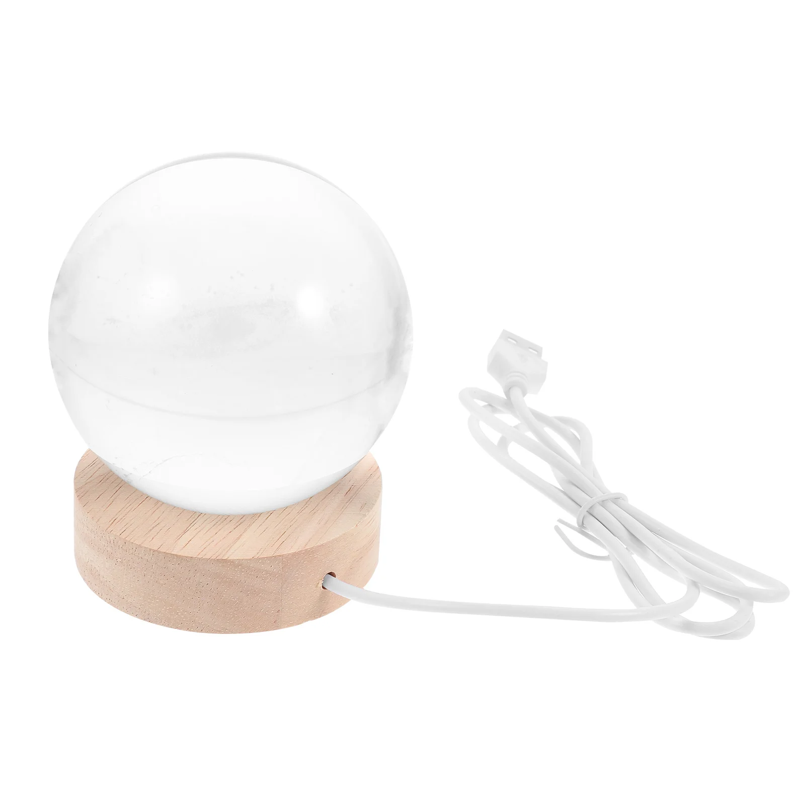 كريستال الكرة ليلة ضوء قاعدة خشبية الجدول مصباح غرفة نوم ديكور المنزل هدية الإبداعية لعيد الميلاد السنة الجديدة كرة بلورية #4